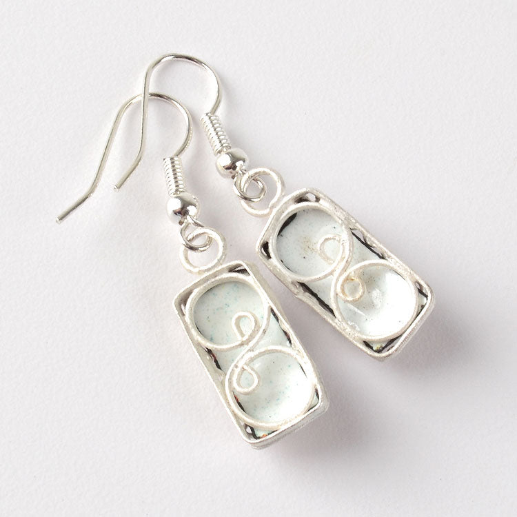 White Floral Finift Earrings