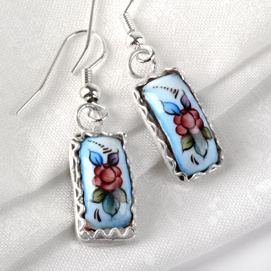 Blue Finift Hook Earrings