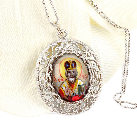 St. Nicholas Finift Icon Pendant