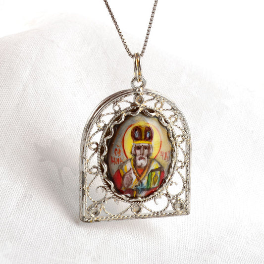 Religious Finift Enameled Pendant