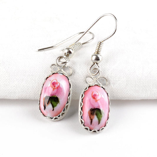 Small Pink Finift Earrings
