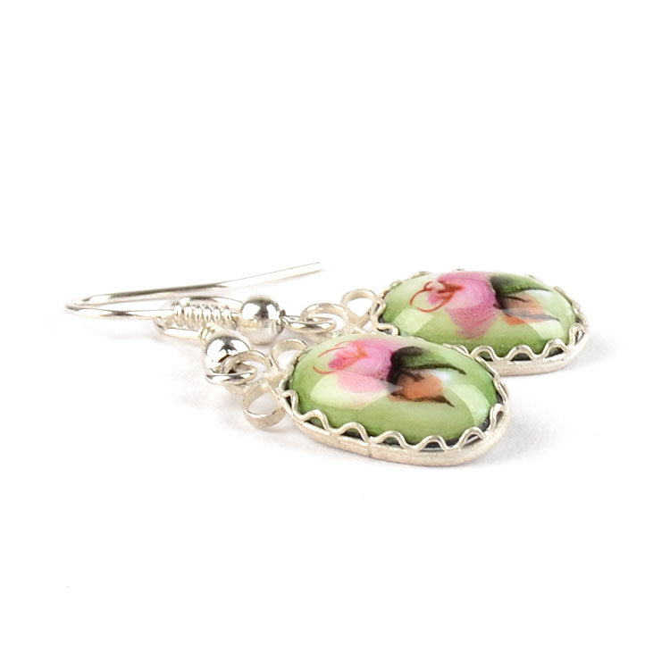 Small Green Finift Earrings