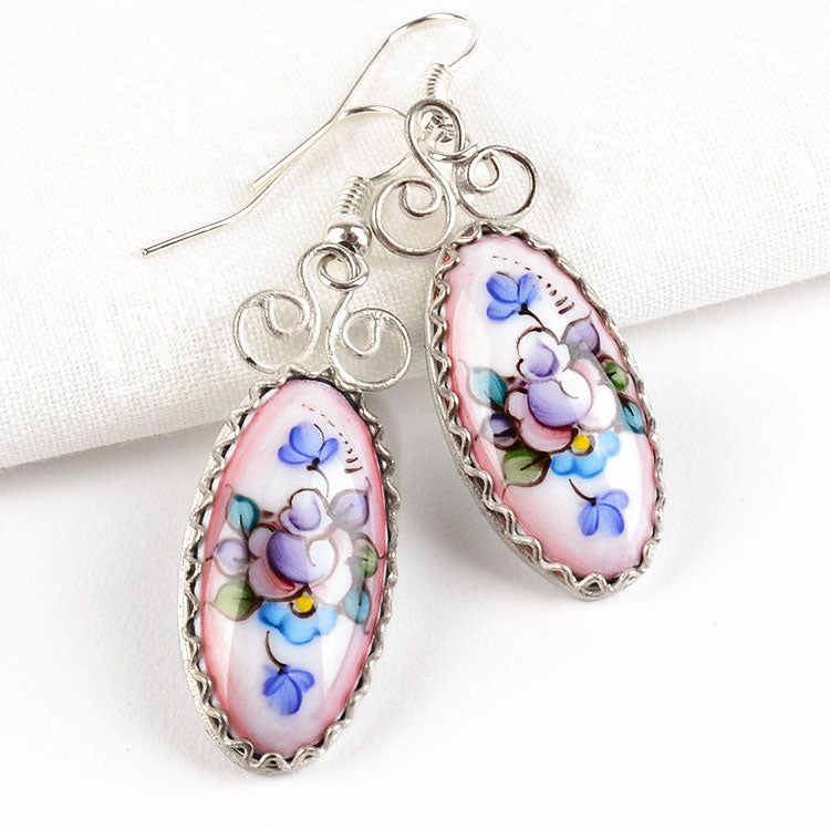 Oval Rostov Enamel Earrings