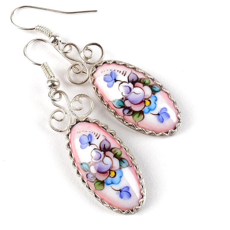 Oval Rostov Enamel Earrings