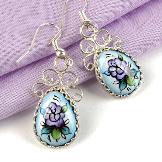 Purple & Blue Finift Earrings