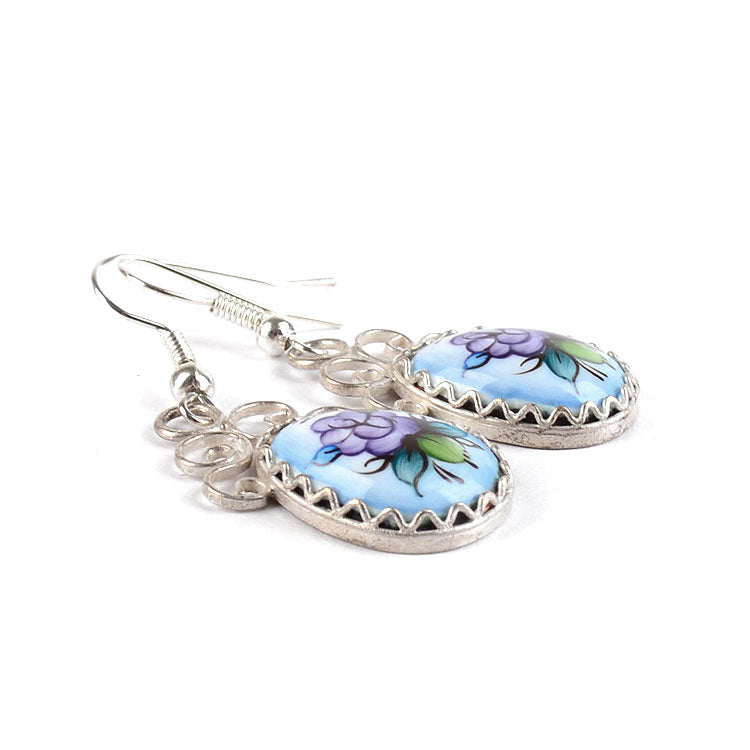 Purple & Blue Finift Earrings