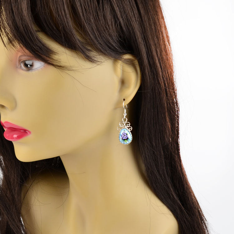 Purple & Blue Finift Earrings