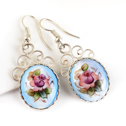 Russian Blue Finift Earrings