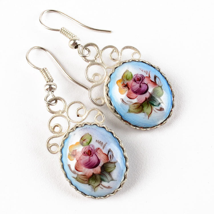 Russian Blue Finift Earrings