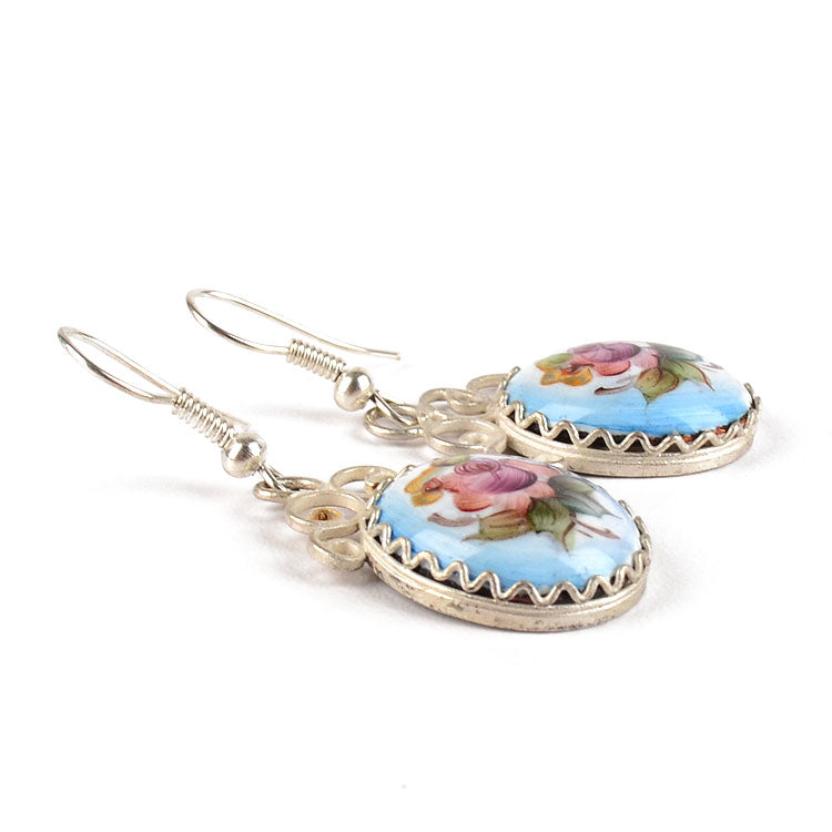 Russian Blue Finift Earrings