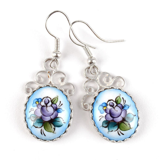 Blue Russian Finift Earrings