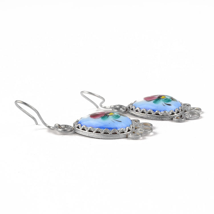 Blue Finift Earrings from Russia