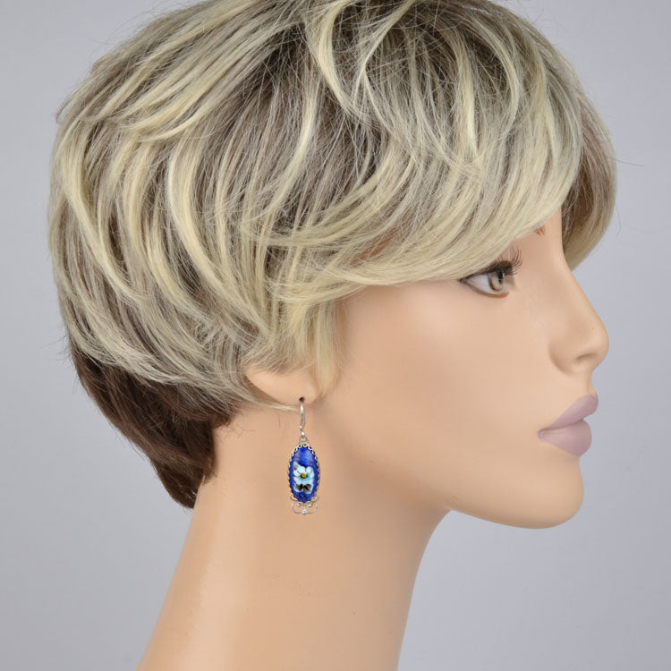 Dark Blue Finift Earrings