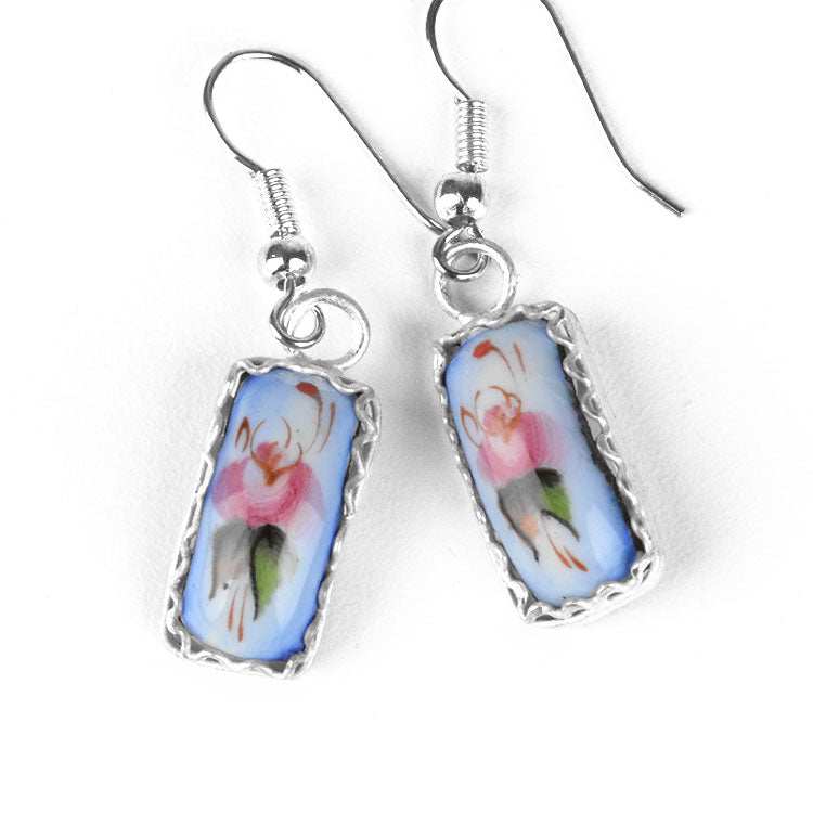 Blue Enamel Earrings