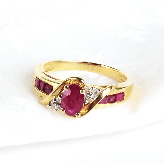 Size 7 Ruby in Gold Ring