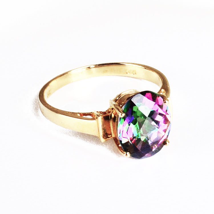 14K Gold Mystic Topaz Ring