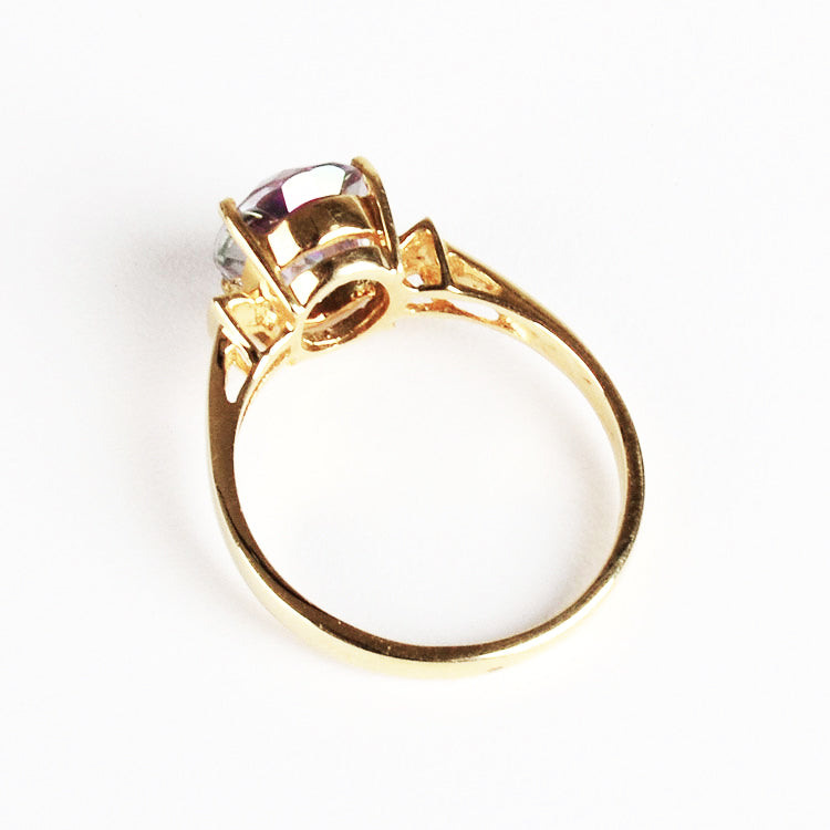 14K Gold Mystic Topaz Ring