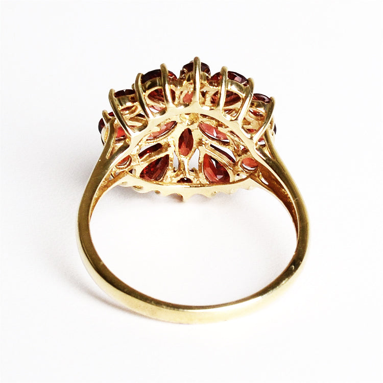 Garnet Flower Ring Size 12