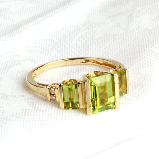 Peridot Ring in 14K Gold