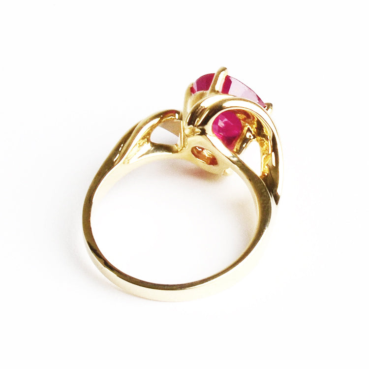 Lab Grown Ruby Anniversary Bridal Gemstone Ring - Shraddha Shree Gems