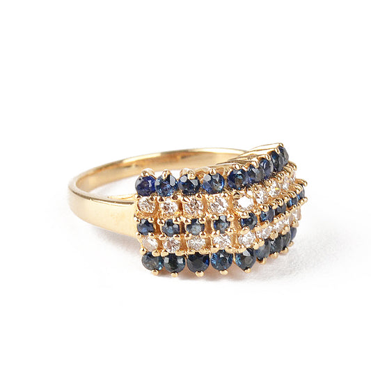 Sapphire & Diamonds Gold Ring