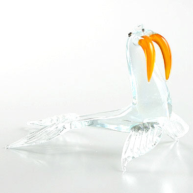 Clear Glass Figurine of Walrus