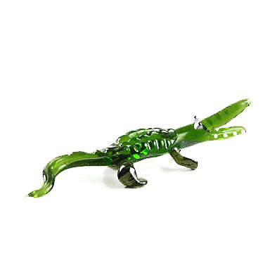 Alligator Glass Figurine