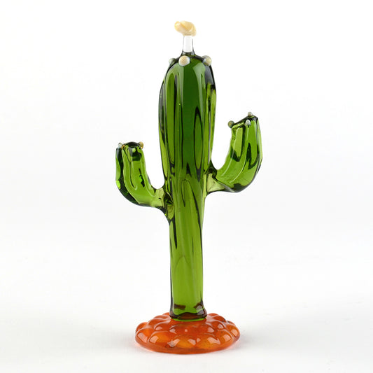 Blooming Saguaro Cactus Glass Figurine