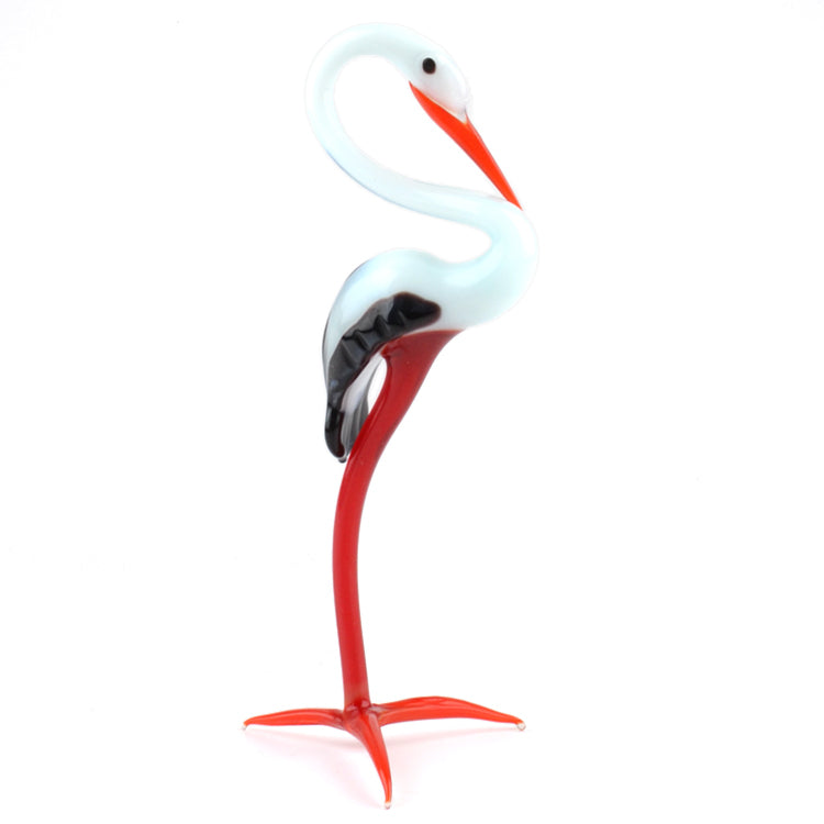 Hand Blown Stork Heron Figurine