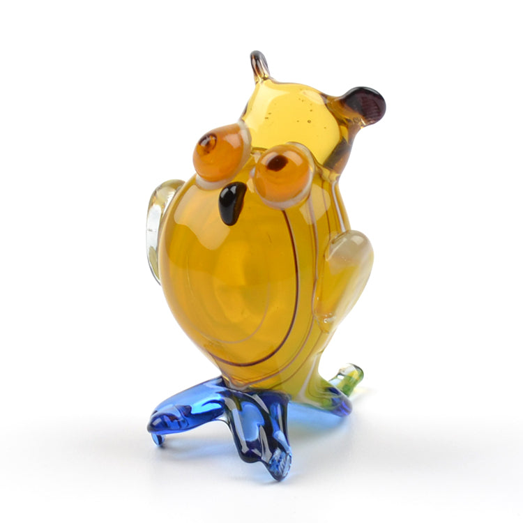 Miniature Glass Owl Figurine