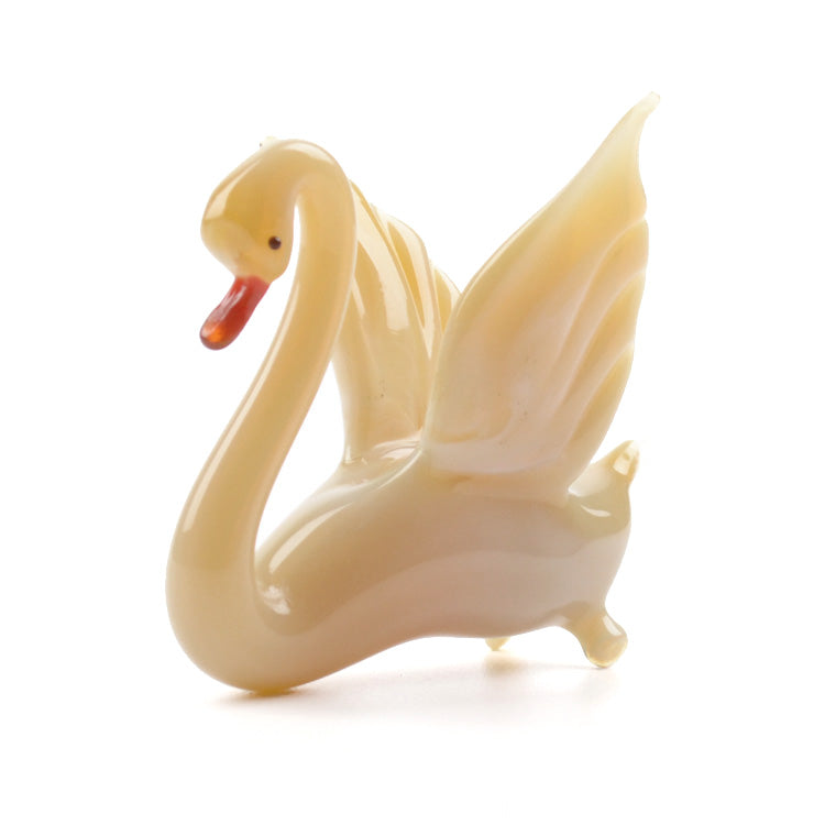 Golden Swan Glass Figurine