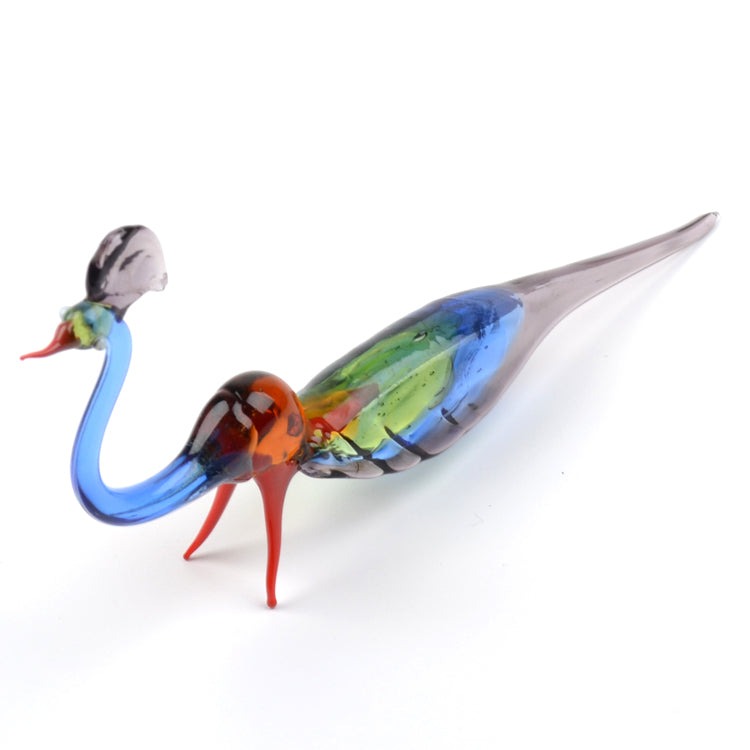 Colorful Glass Peacock Figurine
