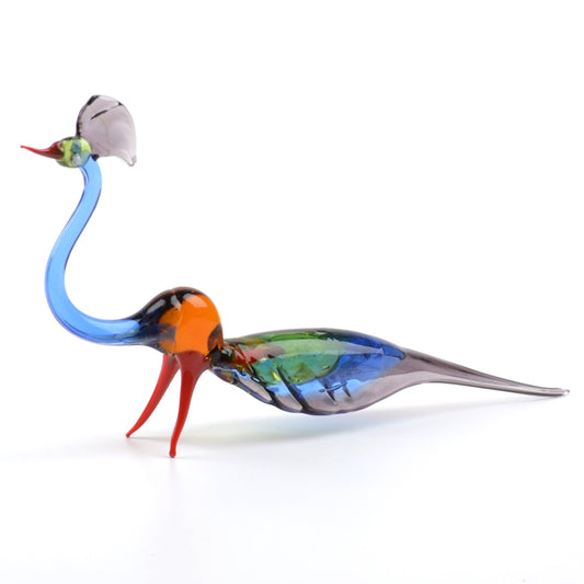 Colorful Glass Peacock Figurine