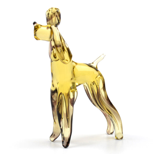 Brown Poodle Glass Figurine