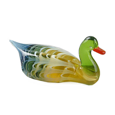 Swimming Duck Glass Figurine