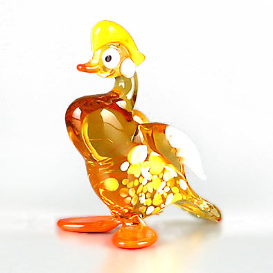 Yellow Duck Glass Figurine