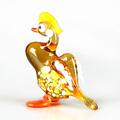 Yellow Duck Glass Figurine