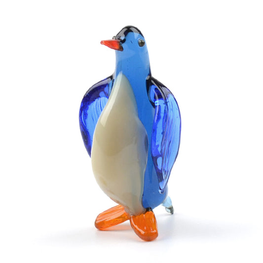 Blue Penguin Glass Figurine