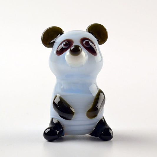 Glass Panda Figurine