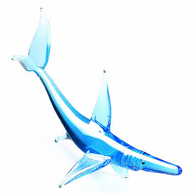 Blue Shark Glass Figurine