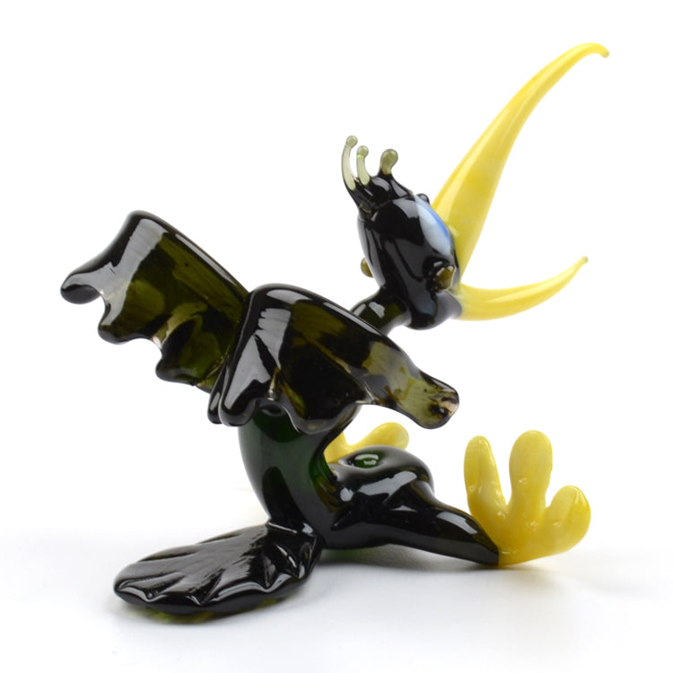 Funny Hollering Crow Glass Figurine