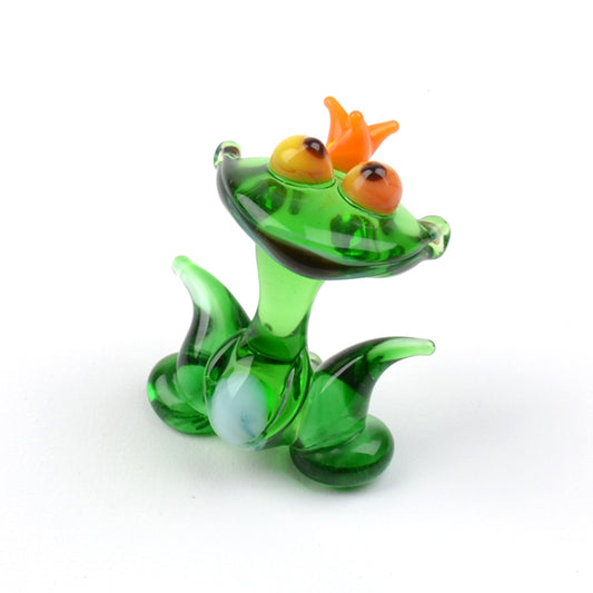 Tiny Princess Frog Glass Figurine