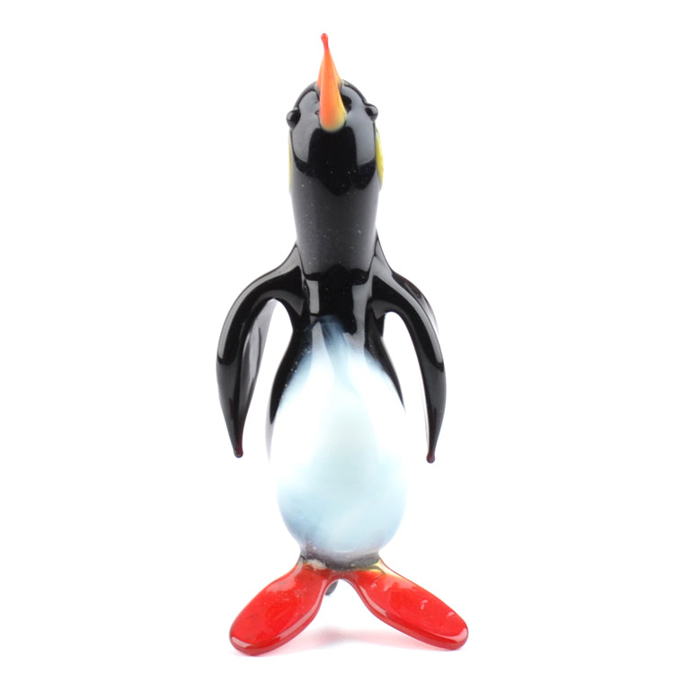 Black Penguin Glass Figurine