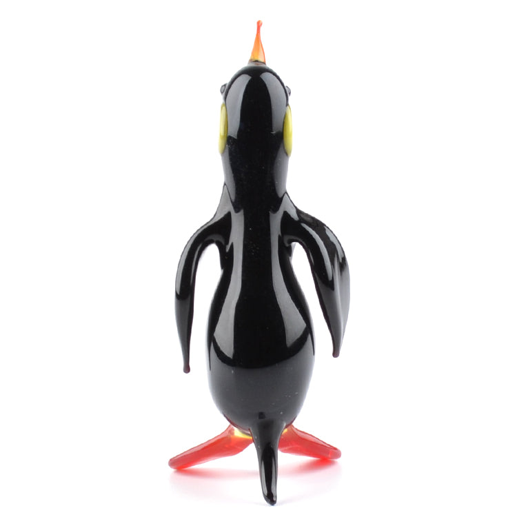 Black Penguin Glass Figurine