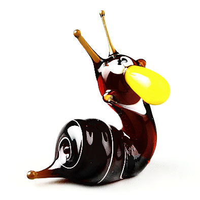 Happy Snail Glass Figurine