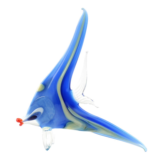 Bright Blue Angel Fish Glass Figurine