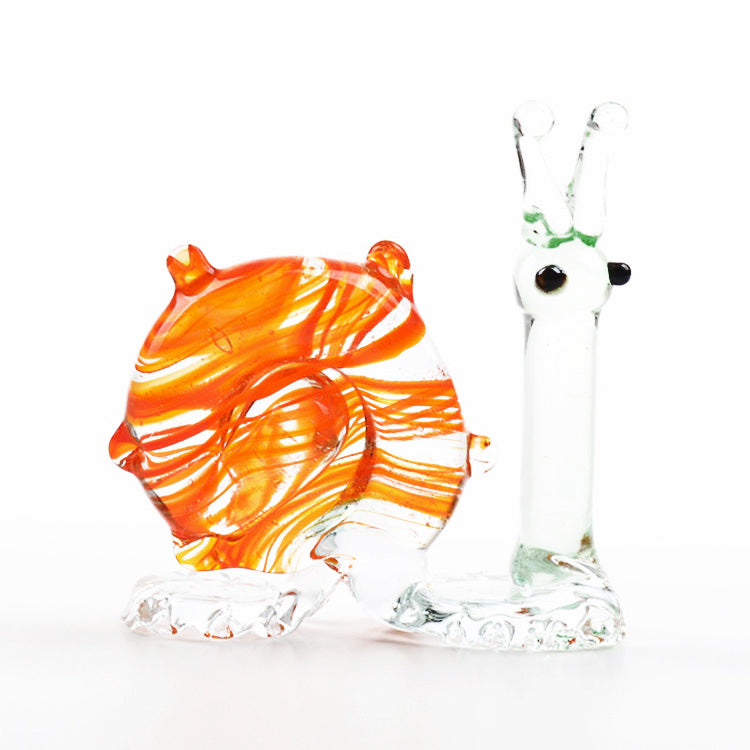 Orange Snail Glass Figurine