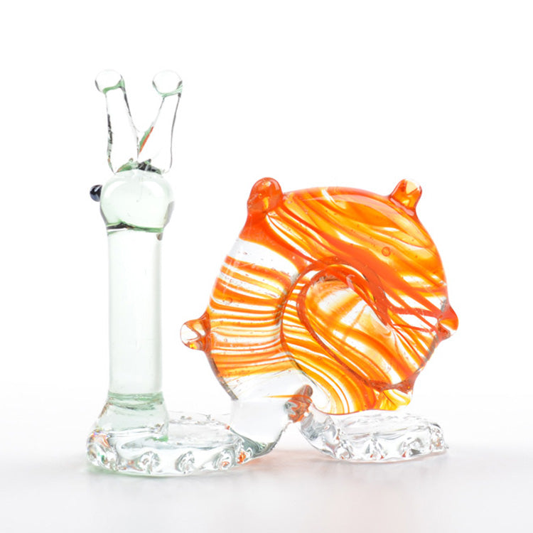 Orange Snail Glass Figurine
