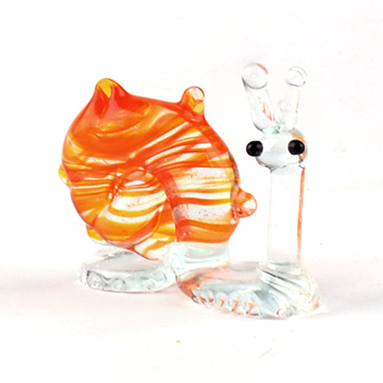 Orange Snail Glass Figurine