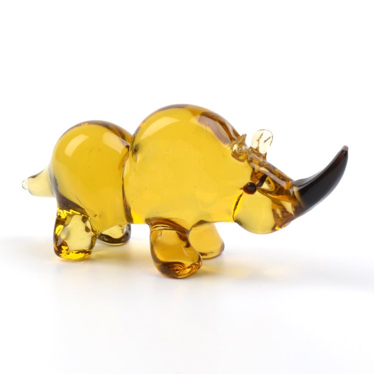 Rhino Glass Figurine